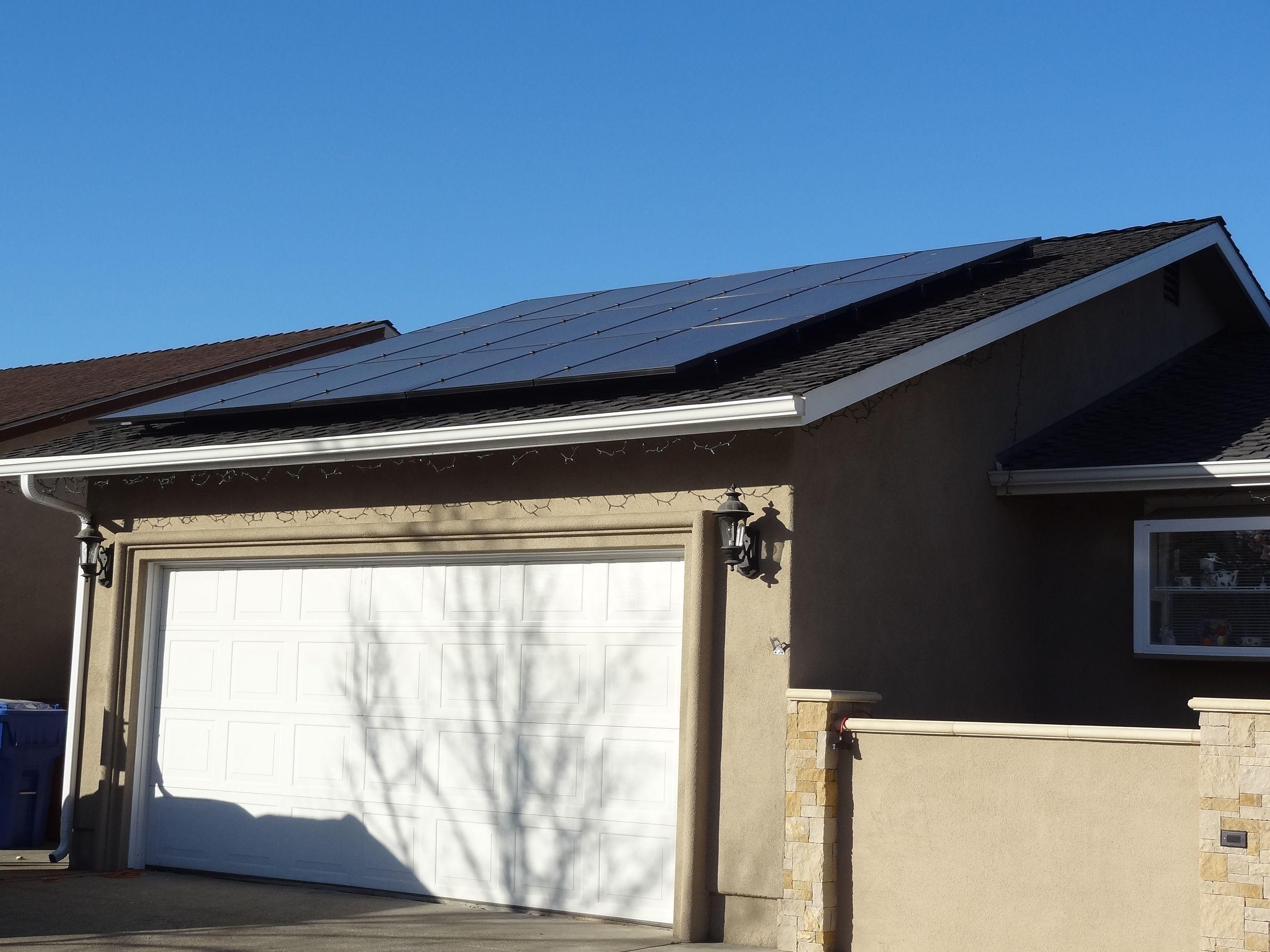 Solar panels installed on single family home